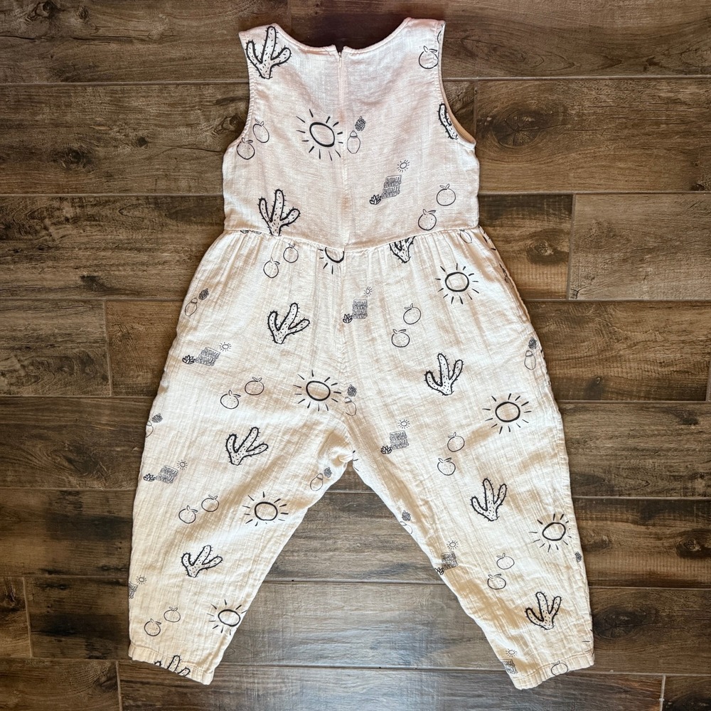 Lucy & Yak Cream Jumpsuit with Black Cactus Print - Picture 7 of 16